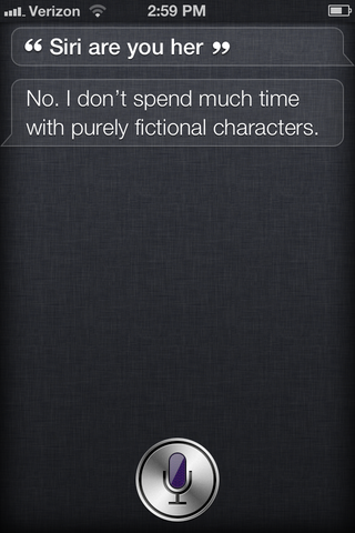 Illustration for article titled Wow, Siri Does Not Like Being Asked About Spike Jonze's Her